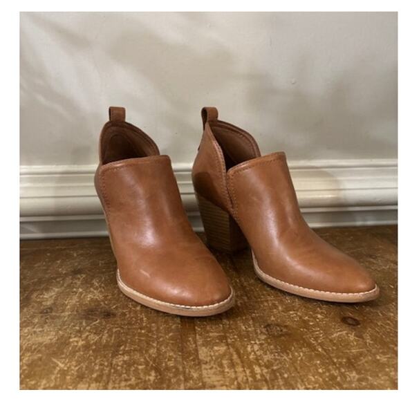 Jeffrey Campbell Rosalee Leather Slip On Boots Stacked Block Heel Booties Sz 8 - Picture 4 of 9